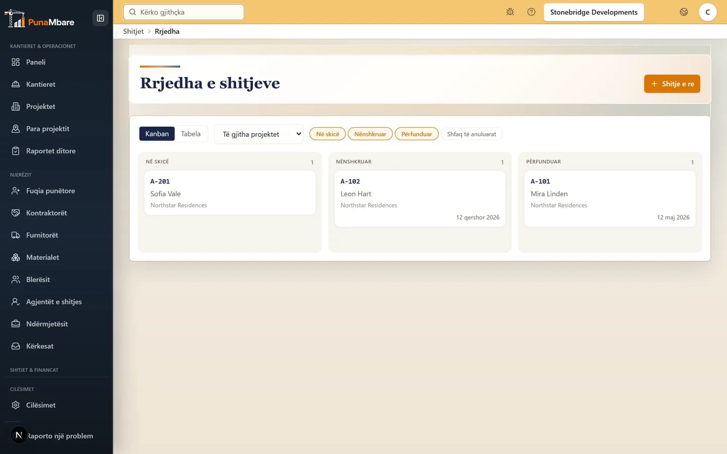 Procesi i blerësve dhe shitjeve në PunaMbare